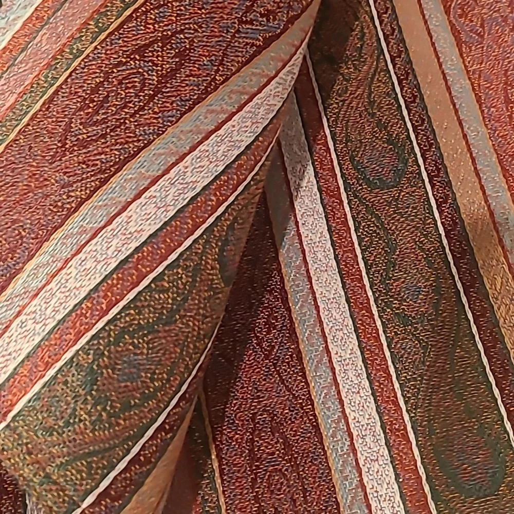 2 Fall Colored Striped Neutral Placemats